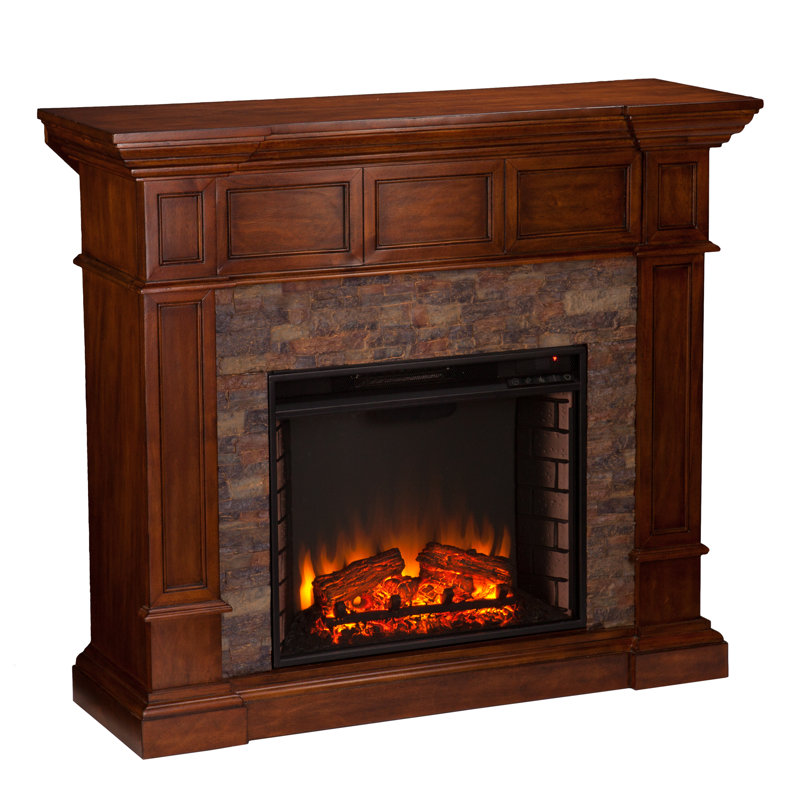 Fleur De Lis Living Sherrie Simulated Stone Convertible Electric Fireplace & Reviews | Wayfair You